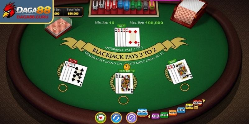 Blackjack Daga88 với luật rõ ràng, chiến thuật linh hoạt