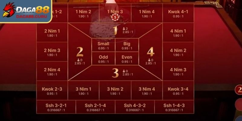 Hướng dẫn đặt cược và xác định kết quả Fantan